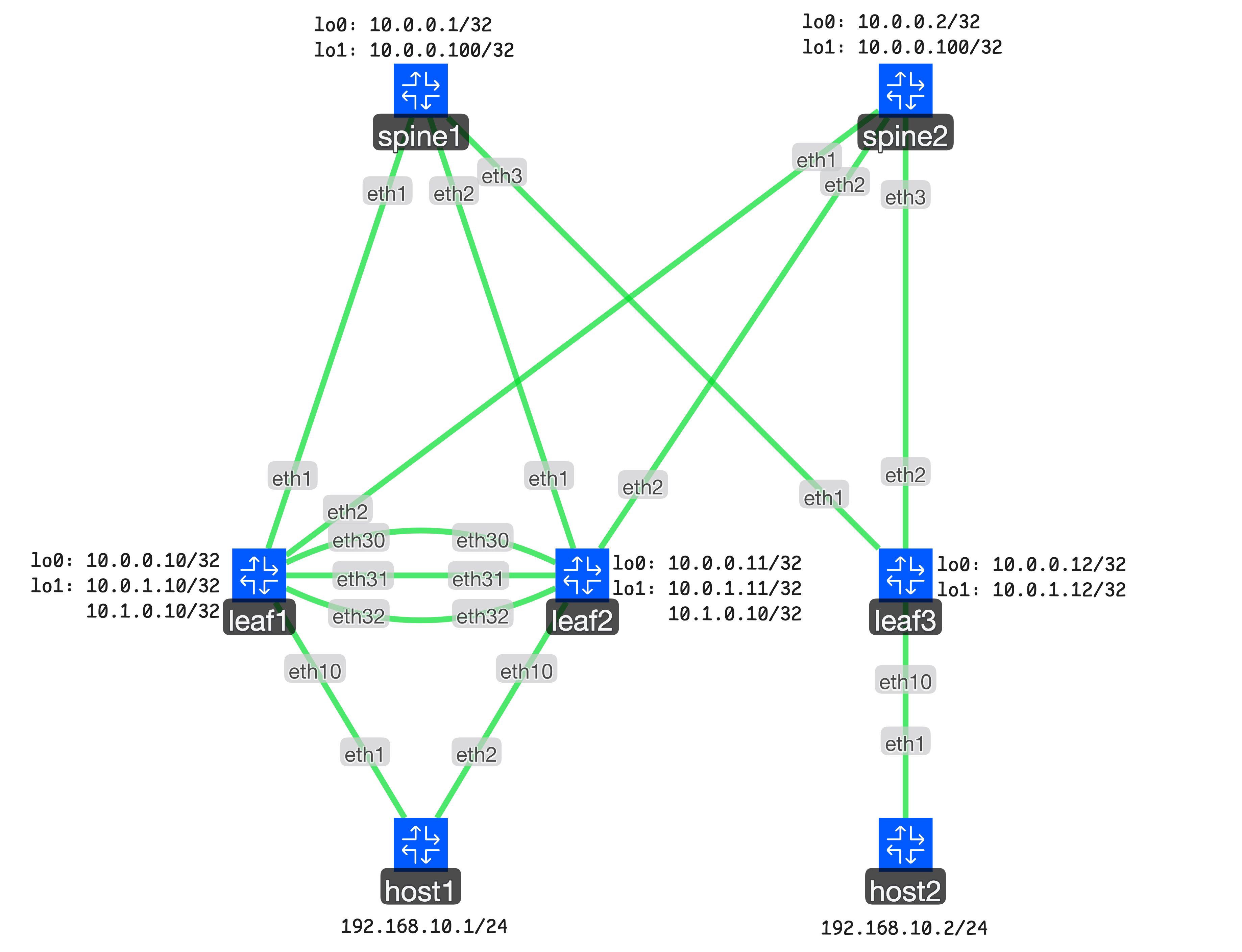 EVPN/VXLAN Fabric Topology